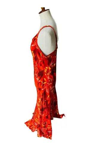 Jams World Vintage 90s Red Hibiscus Flower Hawaiian Maxi Dress