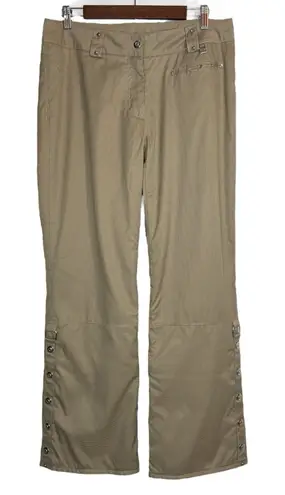 NWOT NILS Sportswear Houndstooth Button Insulated Ski Snowboard Snap Pants 10 Tan