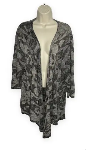 Zozo Knit Cardigan Open Front 3/4 Length Sleeve Light Weight Sweater Size L Gray Size L