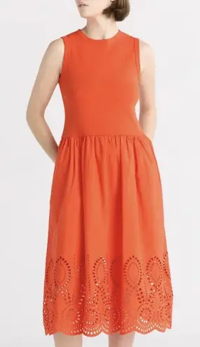 Midi Eyelet Dress NWT Orange Size M
