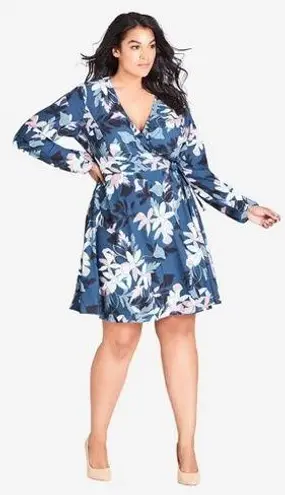 City Chic Luna Floral Wrap Dress Size 22 NWT