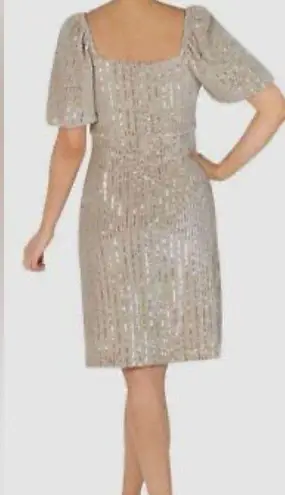 Julia Jordan  Women's Ivory Sequin Fit & Flare Velvet Sheath Dress Size 14