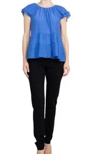 Counterparts Women's Scoop Neck Cap Sleeve Ruched Rayon Top