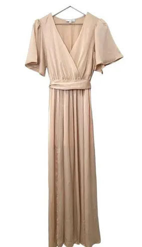 Baltic Born  Natural Sicily Satin Maxi Dress Size Medium