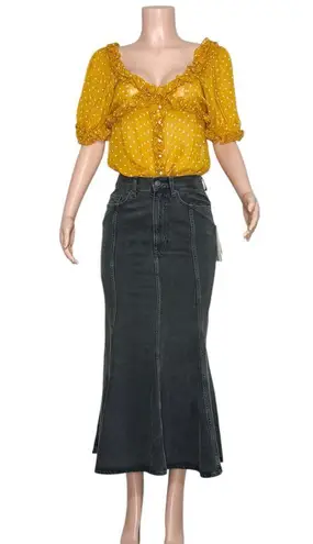 Sézane Wood Top, Printed Peas Saffron, FR36/US4