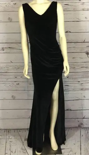 Miss ord Sexy Formal Velvet High Split Ruched Long Bodycon maxi dress size XL