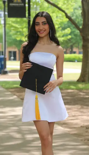 Satin white Strapless Mini Dress Size 0