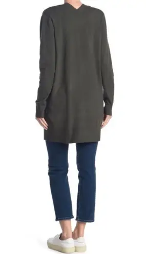 Sweet Romeo Open Front Cardigan Sweater Green Plus