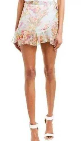 Raga Blue Morning Bloom Floral Wrap Mini Skirt