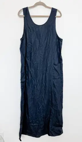VTG Uniform John Paul RIchard Linen Maxi Dress Navy Size L Lagom Minimalist 90s Blue Size L