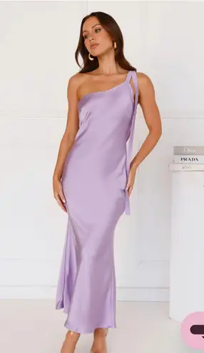 Hello Molly Purple Satin Midi Dress