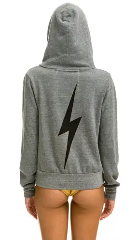 Aviator Nation Gray Bolt Zip Up Hoodie
