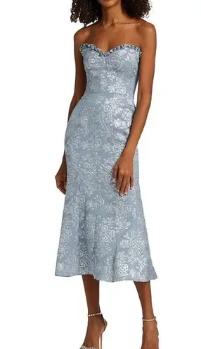 Markarian Odelina Brocade Midi Dress NWT Blue Size 2