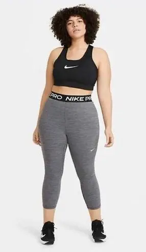 Nike  Pro dri-fit heathered grey high rise crop length leggings sz 1X