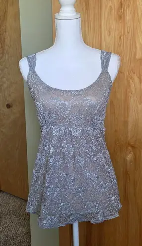 y2k Grey lace babydoll tank top fairycore Gray Size L