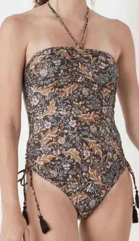 Spell & The Gypsy NWT Oasis Ruched One Piece Swimsuit Nightshade, XS Brown
