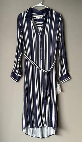 Treasure & Bond sz S blue white striped shirt dress NWT
