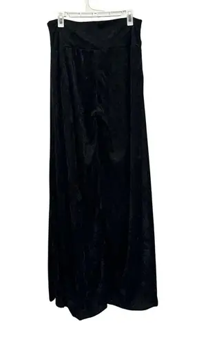 Vintage Y2K Silver Wear Burnout Velvet Wide Leg Cropped Pants Size S Black