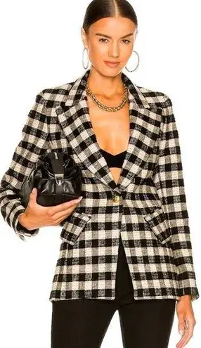 Smythe Lounge Blazer in Black & Stone Check NEW Size 6