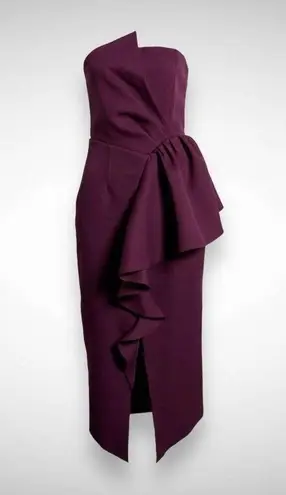 Elliatt  Reception Cascade Ruffle Strapless Cocktail Dress Size Medium 6 Purple