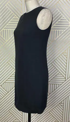 Vince  100% Silk Sleeveless Shift Dress in Black LBD Exposed Zip Back Size US 2