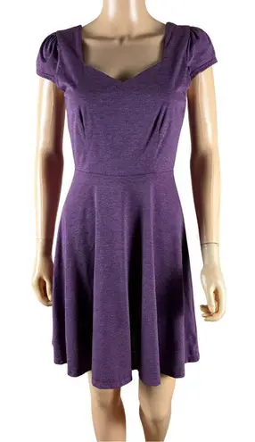 GILLI Cap Sleeve Purple Knit Mini Dress SMALL