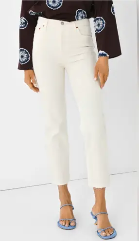 RE/DONE 70s High Rise Stove Pipe Jean in Vintage White Size 25 - Image 1