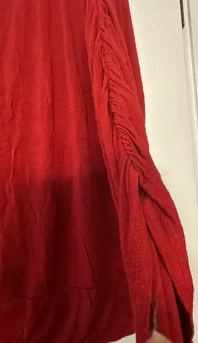 Kristin Nicole Vibrant Red Oversized 3/4 Sleeve Blouse