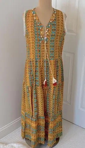 Uffizi 529 Printed Sleeveless Midi Maxi Dress Size M
