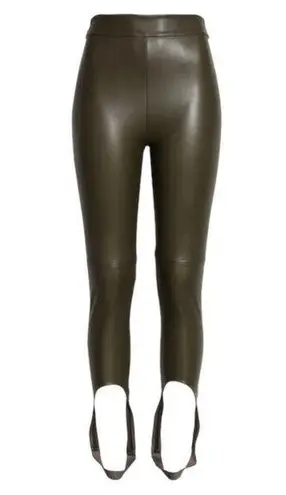 NWT Alix NYC Brower Faux Leather Stirrup Leggings Pine Green Women’s Size Small