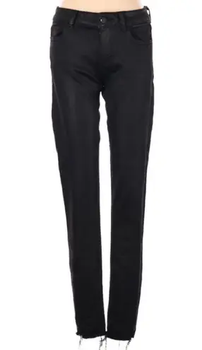 DL1961 Emma Power Coated Legging Rio Raw Hem Size 24 Party Dark Academia Goth