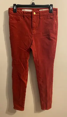 Pilcro and the Letterpress  High-Rise Skinny Red Corduroy‎ Style Slacks Size 28 - Image 1