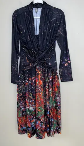 Women's Dress Whimsigoth Art To Wear Abstract Evening Dark Romantic Long Sleeve Black