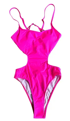 Tempt Me One Piece Swimsuit Hot Pink Cut Out High Cut Sexy Swimwear Small