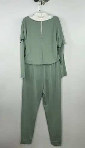 Matilda Jane Womens Size Small Mint Green Resting Day Pocket Soft Terry Jumpsuit