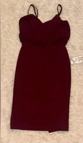 Dress the Population NWOT Alondra Blouson pencil skirt Dress Burgundy Sz M