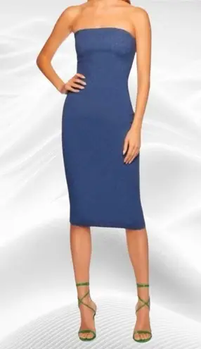 Susana Monaco Strapless Midi Dress in Light Denim Small New Womens Jean