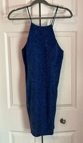 City Vibe Blue sparkly homecoming dress