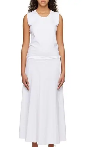Lemaire Belted Midi Dress White Size Small 100% Cotton