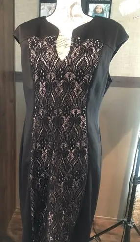 Connected Apparel size 16 black and pink dress sleeveless