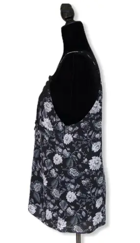 WAYF NEW Posie Strappy Camisole Black Ivory Floral Lace Strappy Cutout Tank Top