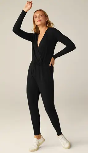 Beyond Yoga NWT  Overlapping Long Sleeve Black Jumpsuit