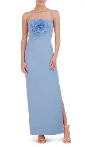 Eliza J Rose Sleeveless Scuba Gown In Light Blue