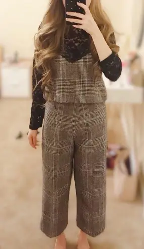 Black Lace shirt Grey Pants suit set Size XS