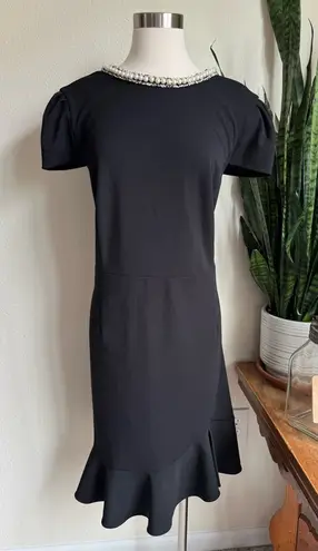 Vintage Betsey Johnson Black Pearl Trim Cocktail Dress Size 18W
