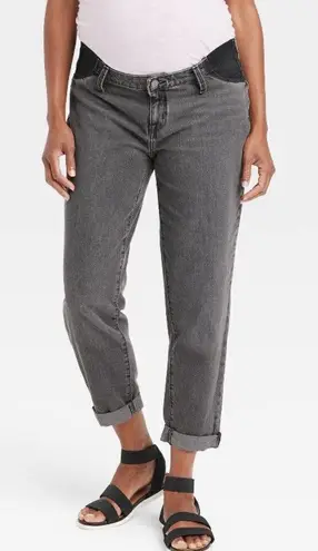 Isabel Maternity Jeans Under Belly Boyfriend Fit Black Wash Size 12 NWT