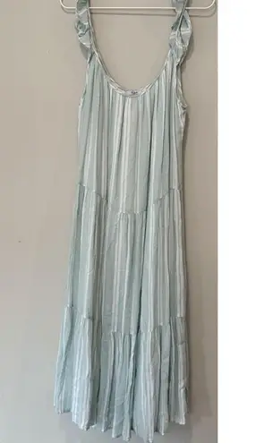 Rails CAPRI JUNIPER STRIPE MIDI DRESS Size Large with ruffle NWT 1781