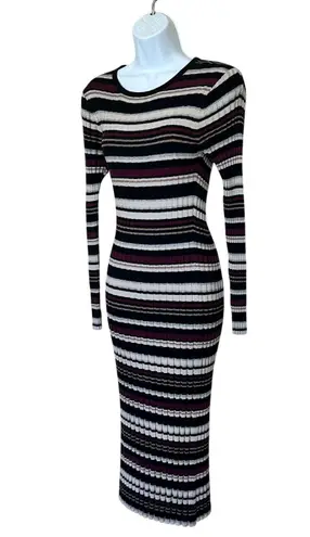 Adam Lippes Striped Midi Sweater Dress SMALL Ribbed Bodycon Y2K $300