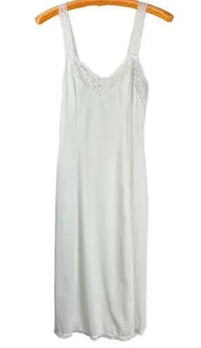 Vintage Union Made Wonder Maid Non Cling Slip Dress White Lace Nylon Sz 32 Small