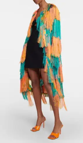 Amina Muaddi Laura 65 Patent Leather Heeled Mule Sandals Orange Size EU 38 US 8